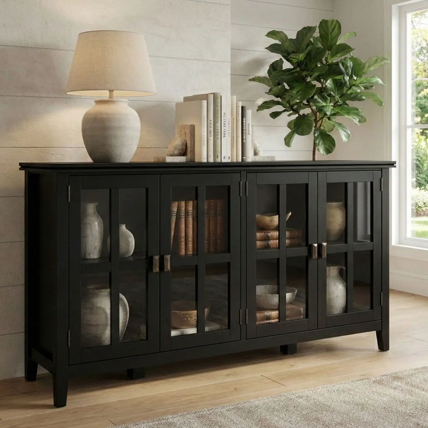 Artisan - Handcrafted Wide 4 Door Storage Cabinet by Unique Piece Furniture