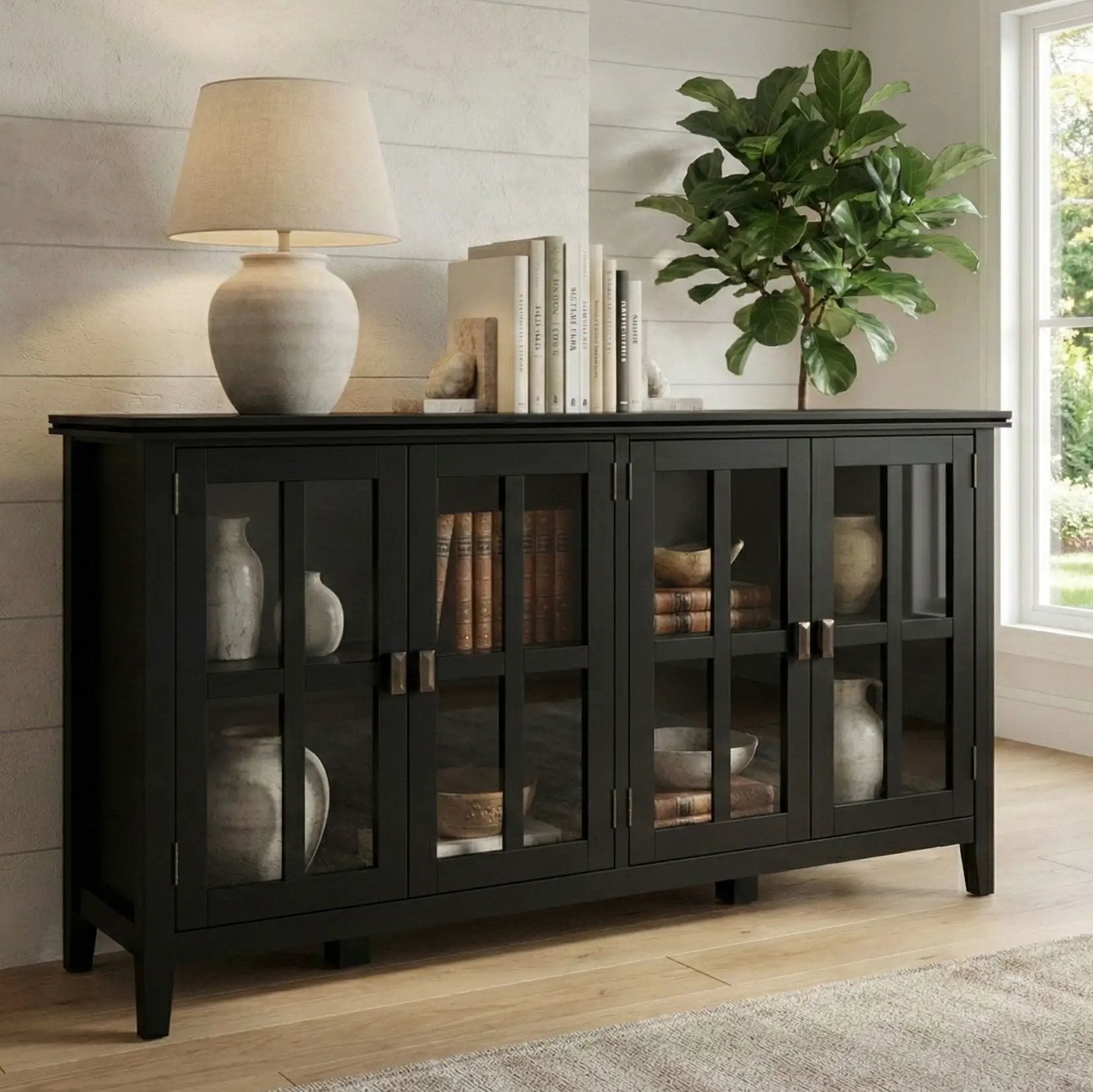 Artisan - Handcrafted Wide 4 Door Storage Cabinet by HouseOfZazla