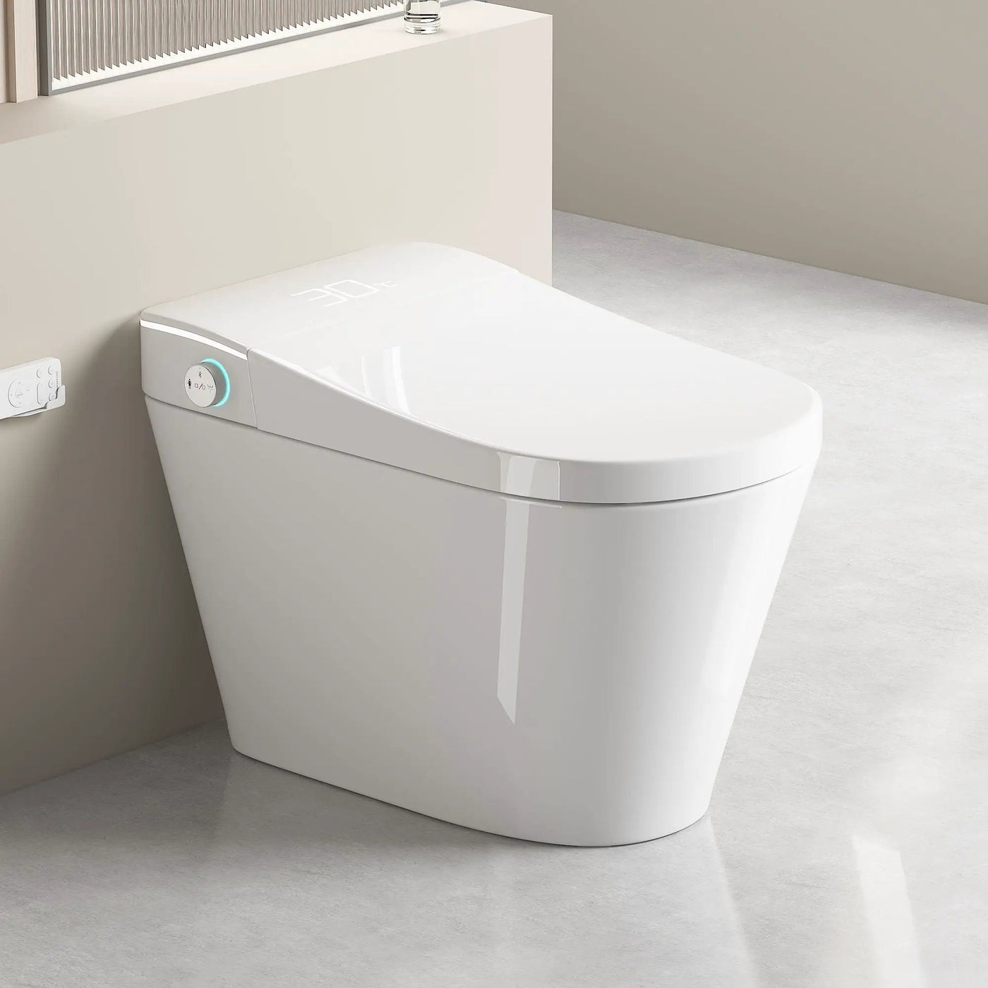 Smart Bidet Toilet With Auto Open / Close Seat, Warm Water Wash, Heated Seat, And Wireless Remote Control by HouseOfZazla
