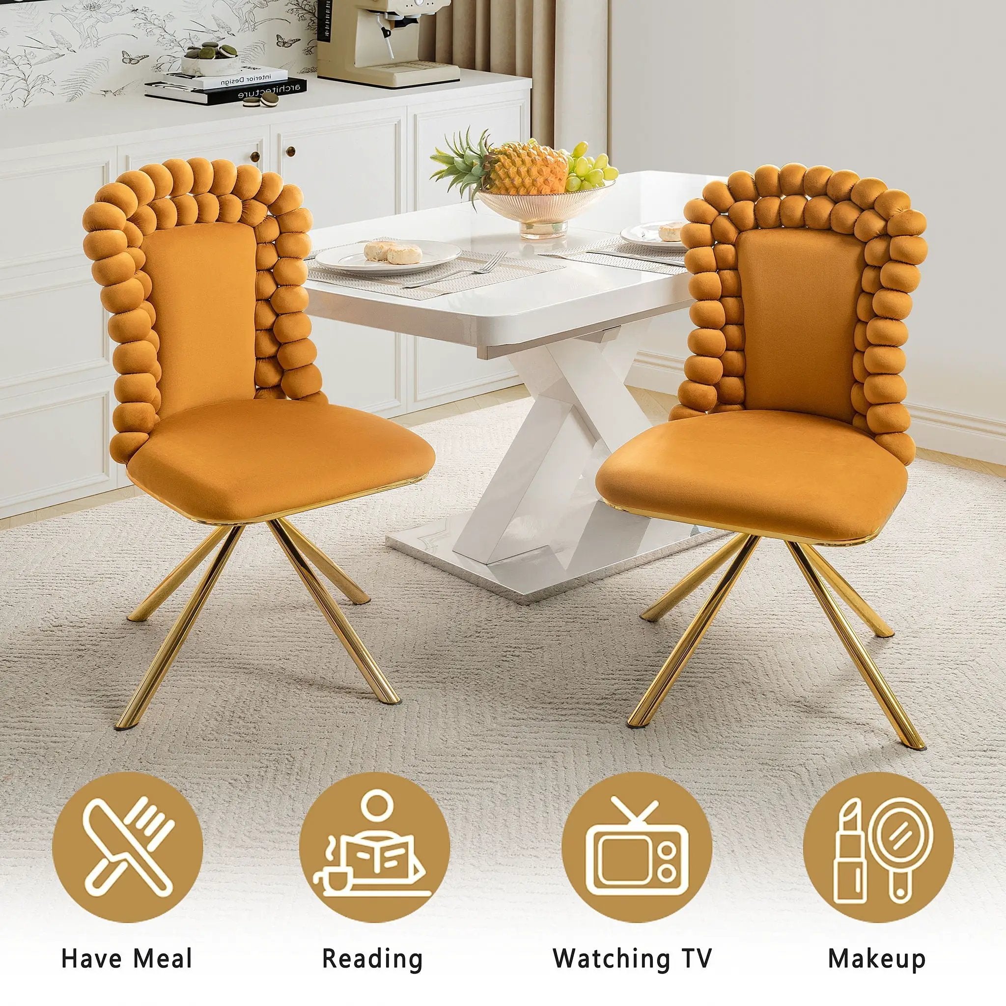 Upholstered Swivel Dining Chairs (Set of 2) by HouseOfZazla