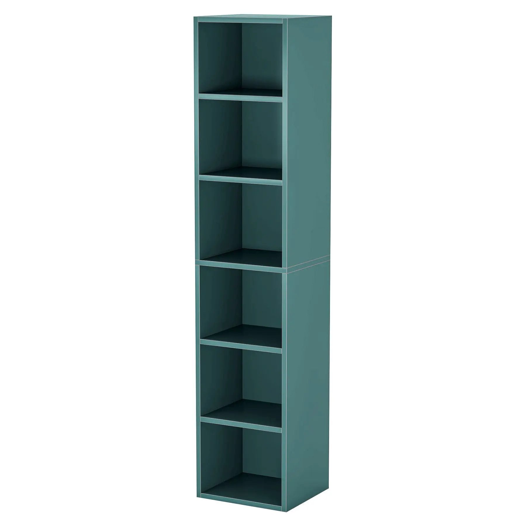 6 Tier Narrow Corner Cube Bookcase Storage, Freestanding Shelf With Open Cubes For Living Room by HouseOfZazla