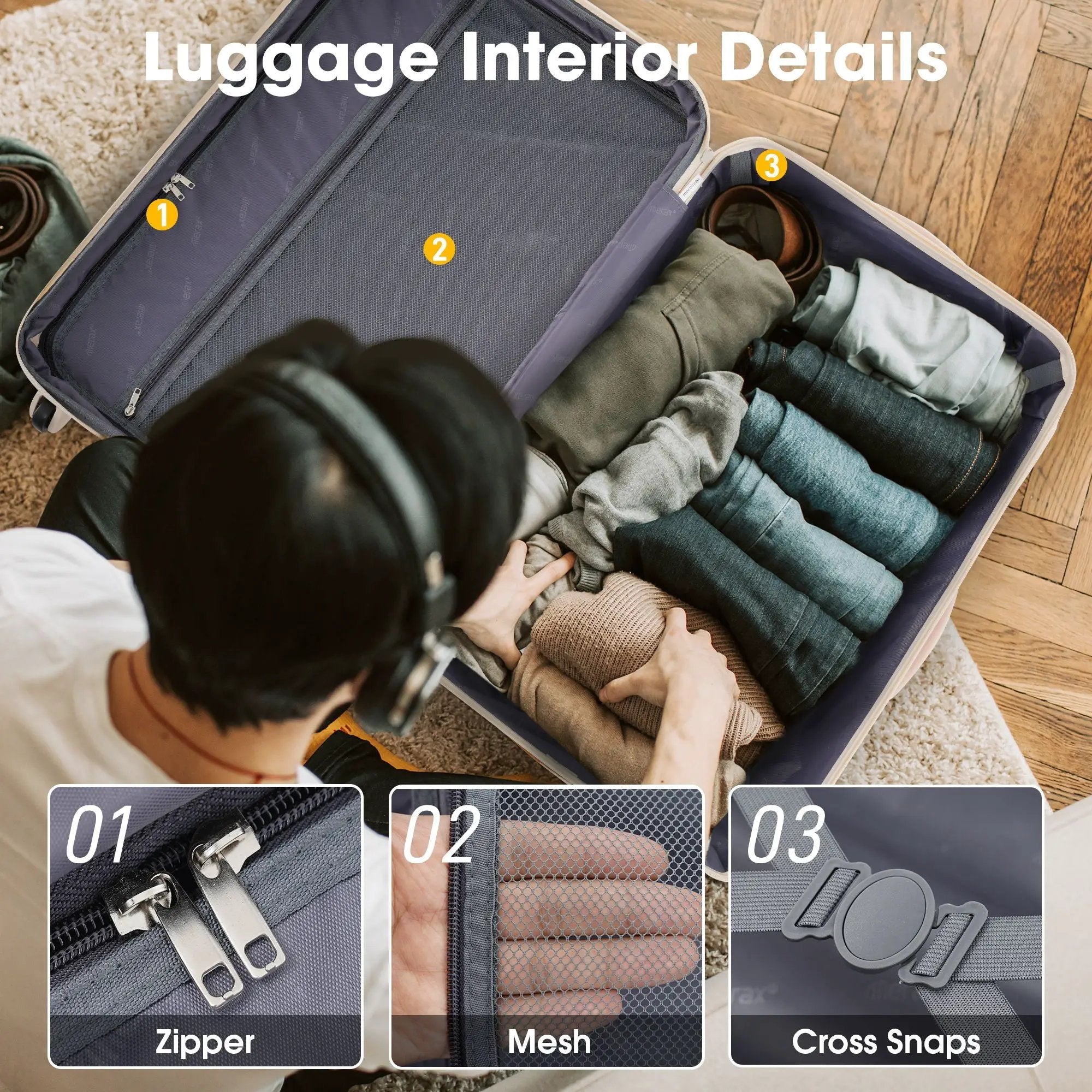 Hardshell Luggage Sets 2 Pieces + Bag Spinner Suitcase With Tsa Lock Lightweight 20" / 28" by HouseOfZazla
