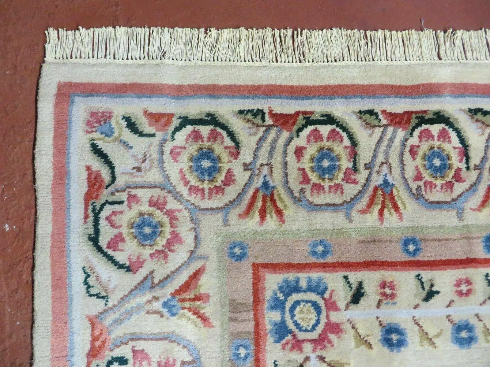 8' X 10' Vintage Handmade Wool Rug Aubusson Savonnerie Design European Nice by Jewel Rugs