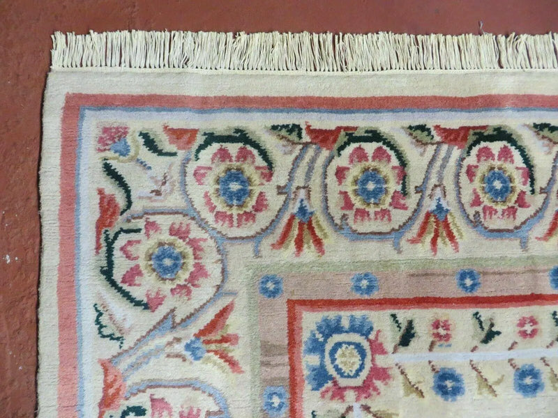 8' X 10' Vintage Handmade Wool Rug Aubusson Savonnerie Design European Nice by Jewel Rugs