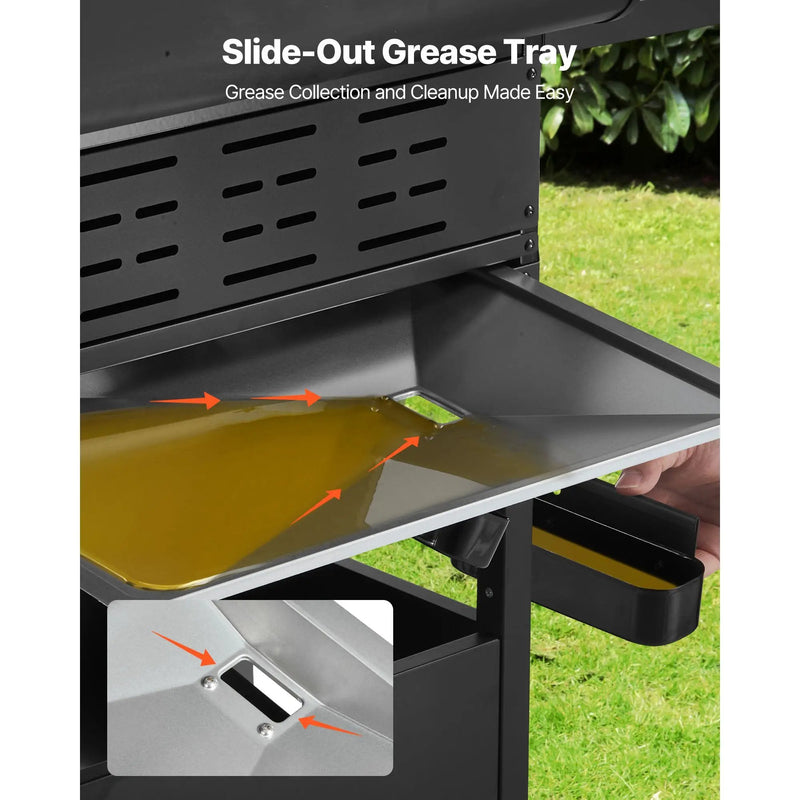 Gas Grill, 4 Burner Propane Gas Grill with Side Burner by HouseOfZazla