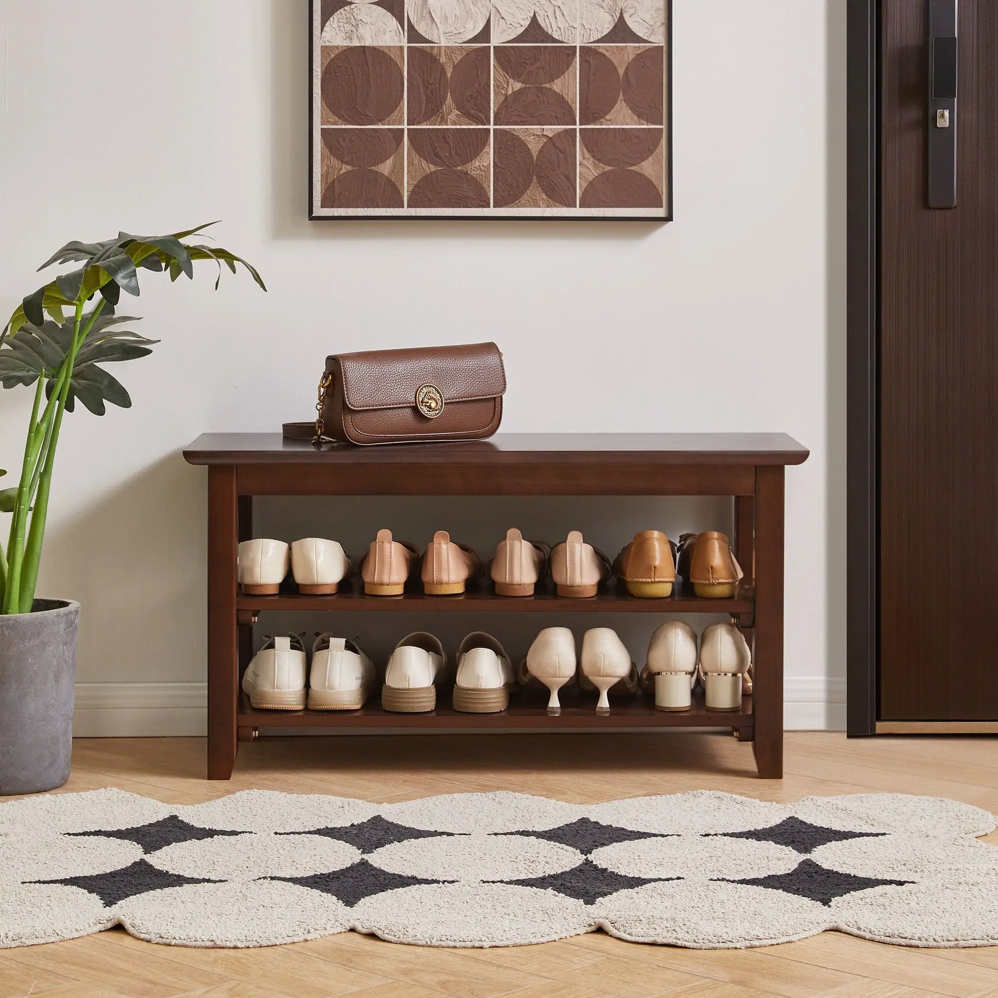 2-Tier Solid Wood Shoe Bench by HouseOfZazla