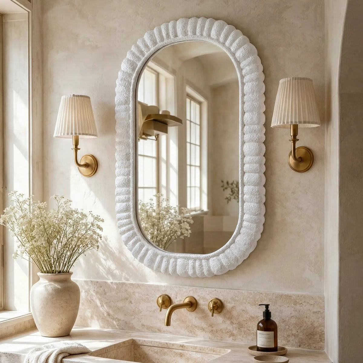 24"x36" Oval Scalloped Wall Mirror by HouseOfZazla