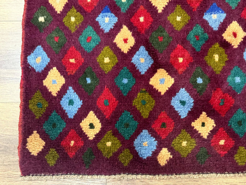 Balouch Rug 3x5, Afghan Rug, Purple-Maroon, Multicolor, Tribal Rug by Jewel Rugs