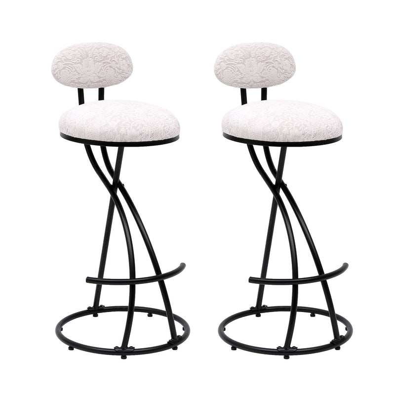 Round Print Bar Stools Upholstered Chairs For Kitchen (Set of 2) by HouseOfZazla