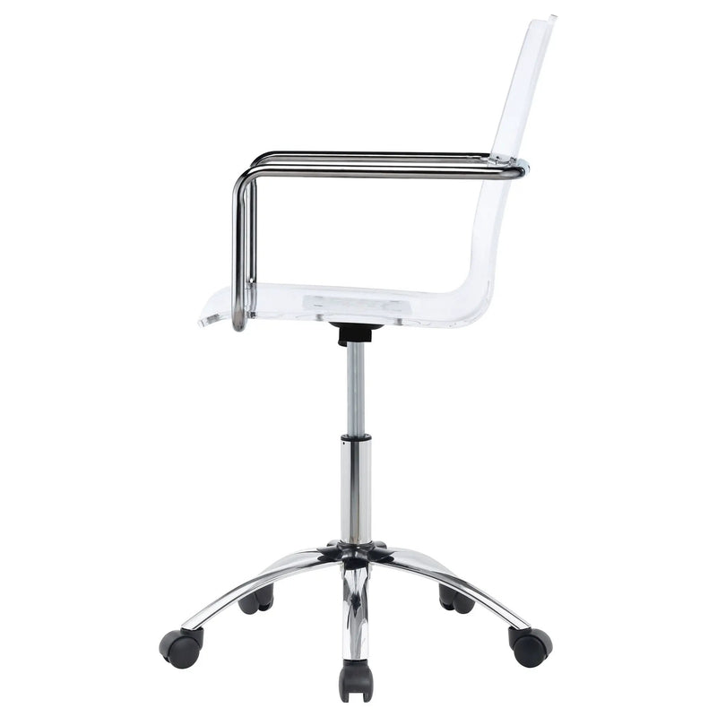 Clear Office Chair With Caster Wheels Futuristic Design, Adjustable Height - Clear by HouseOfZazla