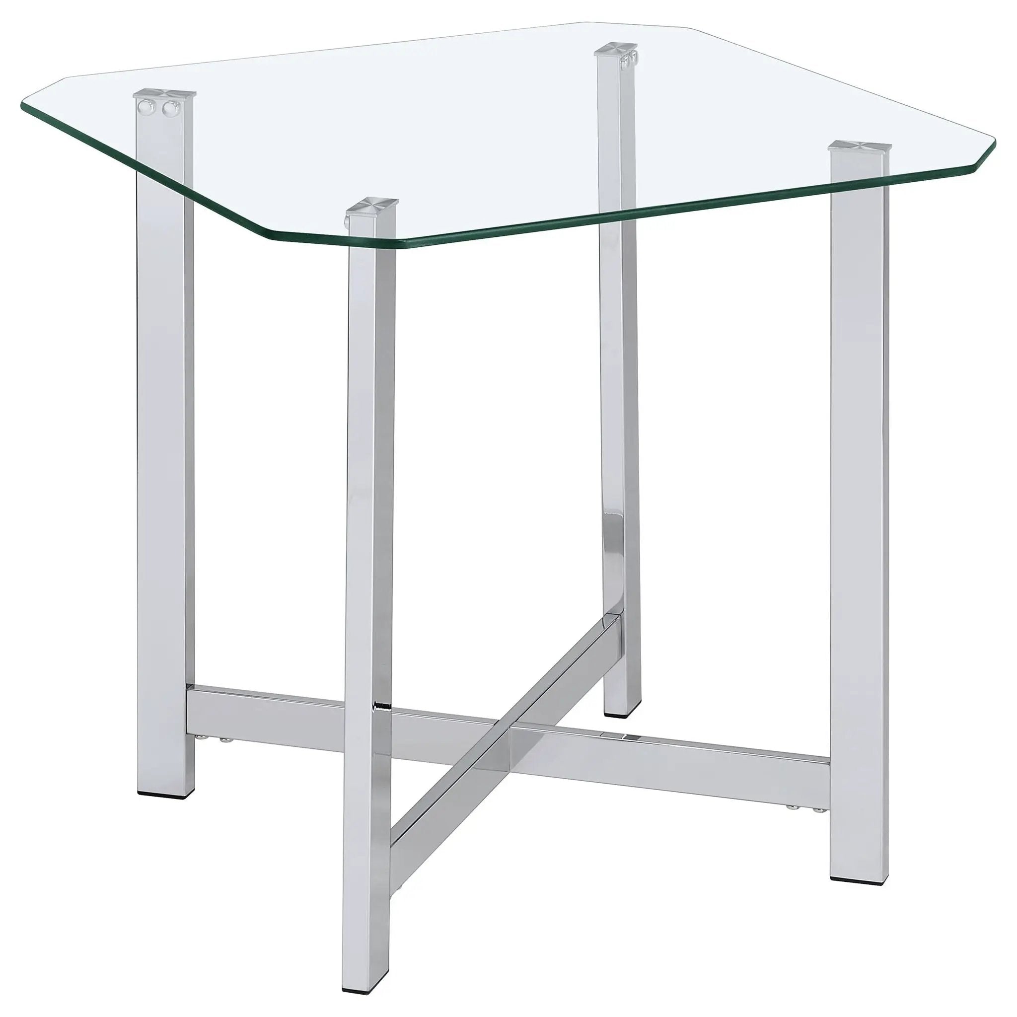 Cronin 2-piece Tempered Glass Top Coffee Table Set Chrome by Unique Piece Furniture