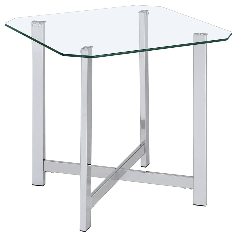 Cronin 2-piece Tempered Glass Top Coffee Table Set Chrome by Unique Piece Furniture