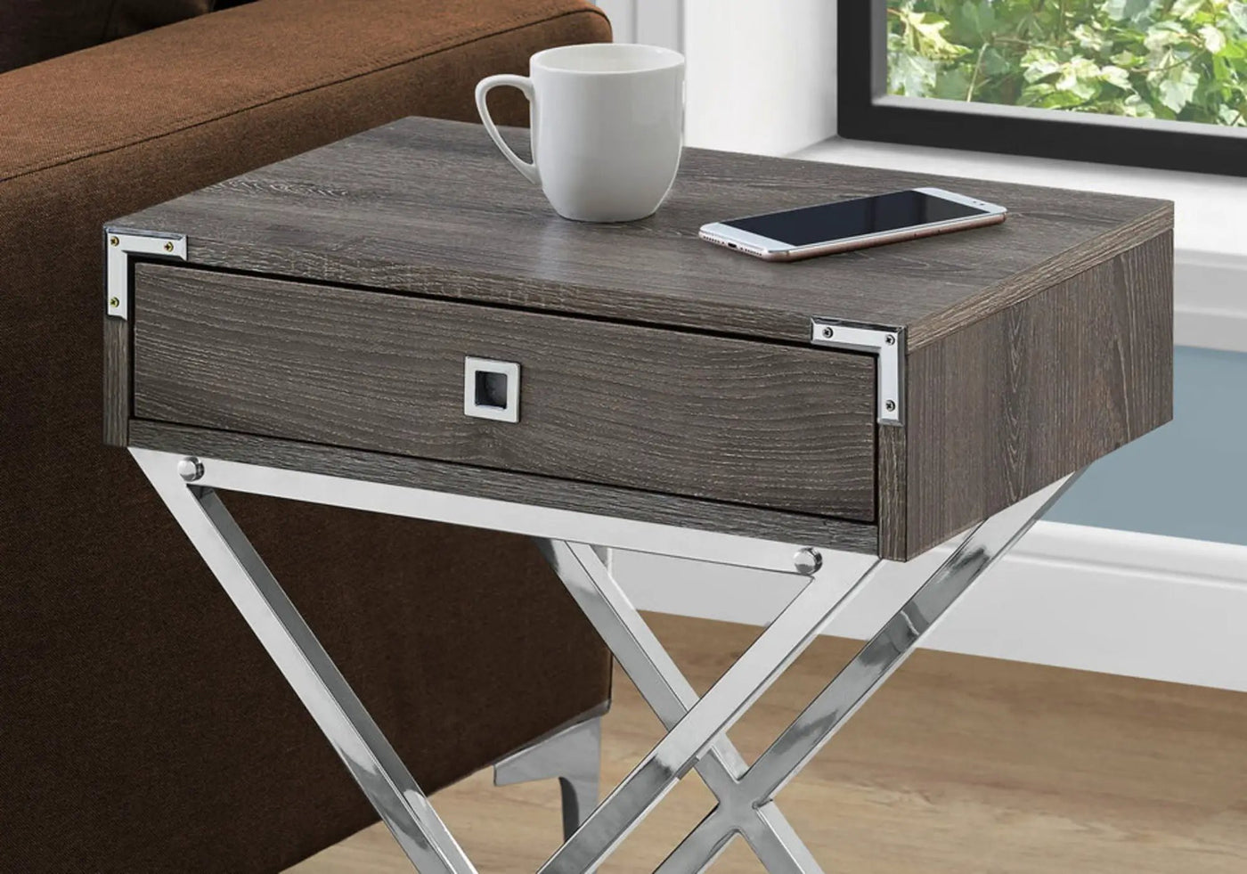Accent Side Table, Storage Drawer, Stylish Design Contemporary & Modern by Unique Piece Furniture