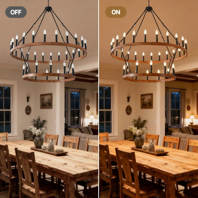 47.24 Inch Large Wagon Wheel Chandelier by HouseOfZazla
