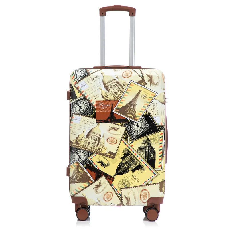 3-Piece PC Spinner Wheel Luggage Set with Printed Pattern by HouseOfZazla
