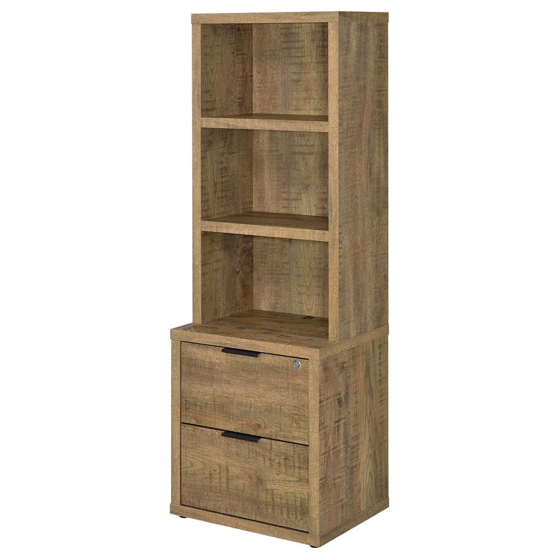 Westpark 3-shelf Bookcase USB and Lockable Drawer Mango by Unique Piece Furniture