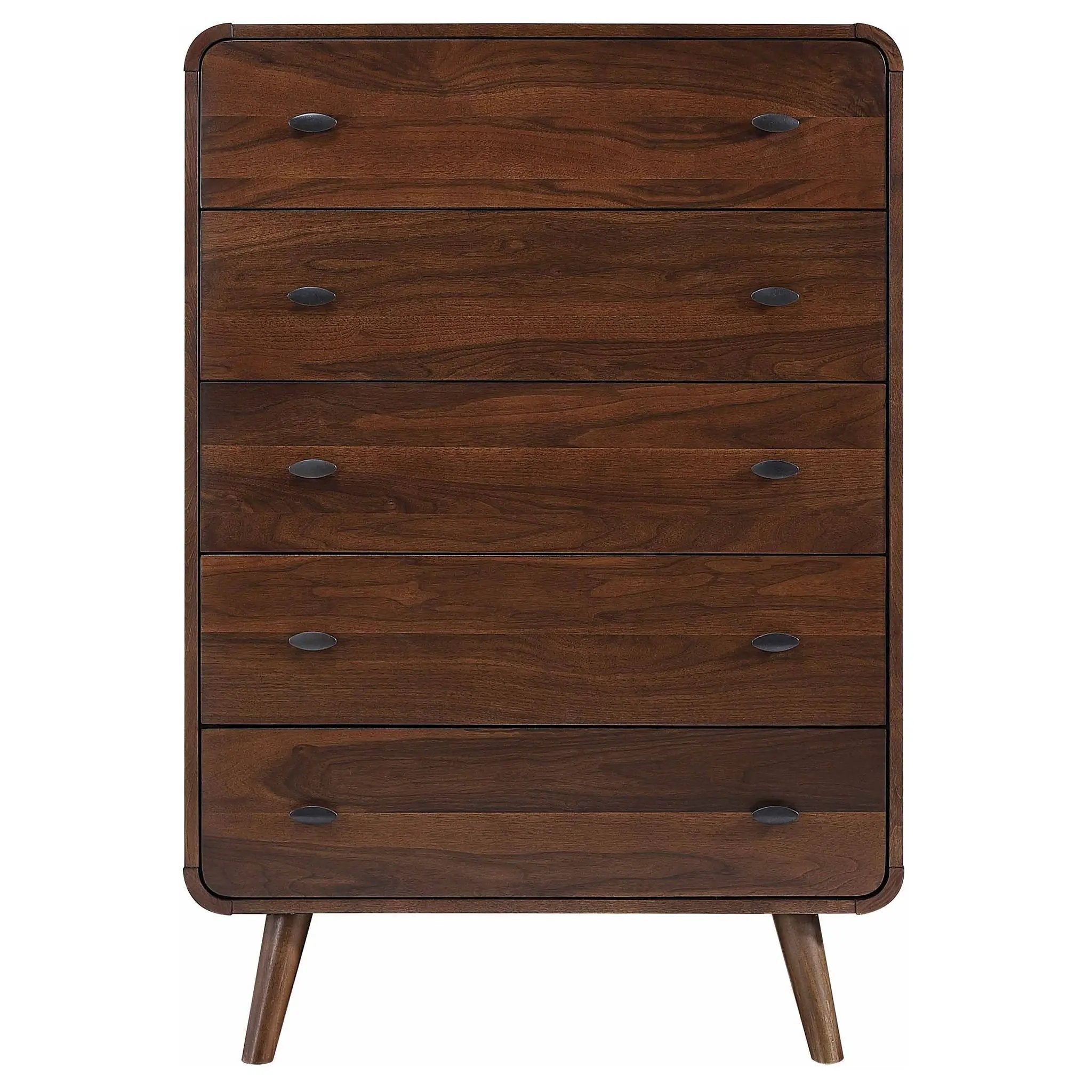 Robyn 5-drawer Bedroom Chest of Drawers Dark Walnut by Unique Piece Furniture