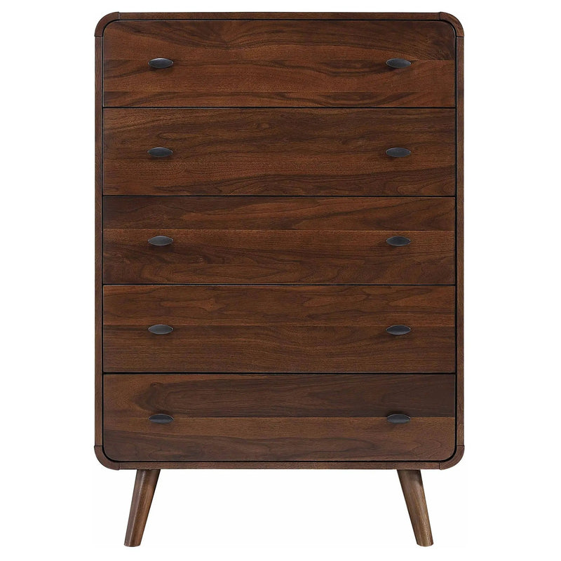 Robyn 5-drawer Bedroom Chest of Drawers Dark Walnut by Unique Piece Furniture