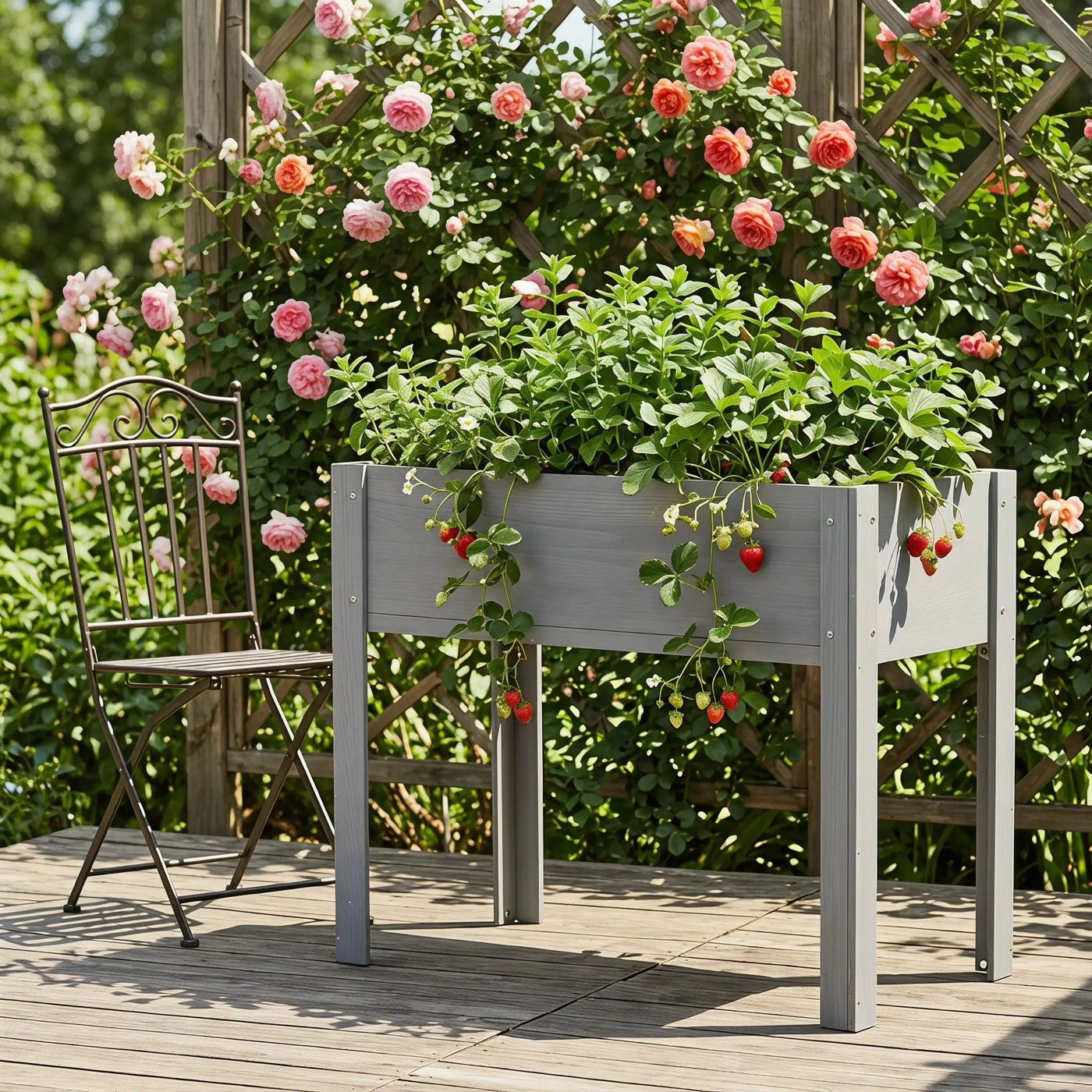 Raised Garden Bed With Legs, Elevated Planter Box For Outdoor Plants by Unique Piece Furniture