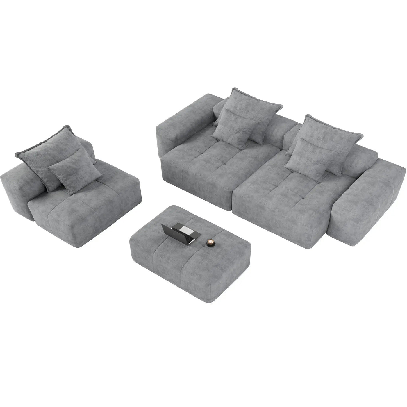 Modern Oversized DIY Combination Modular Sectional Sofa With Pillows by HouseOfZazla