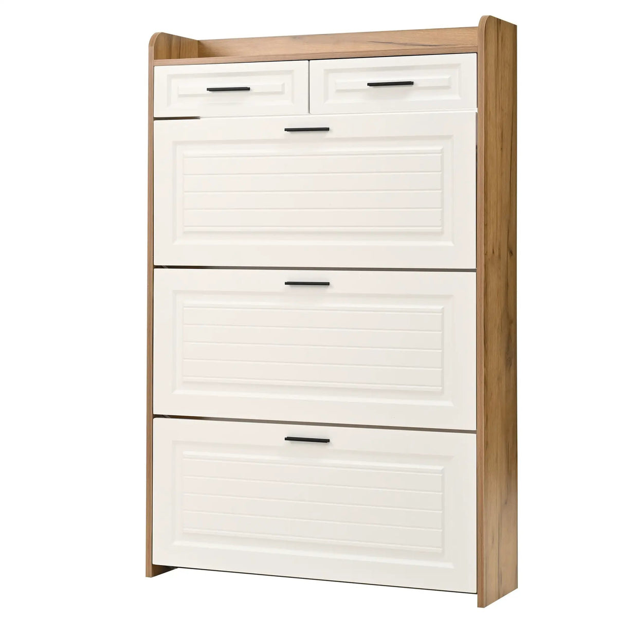 Shoe Cabinet with 3 Hidden Flip Drawers & 2 Storage Drawers by HouseOfZazla