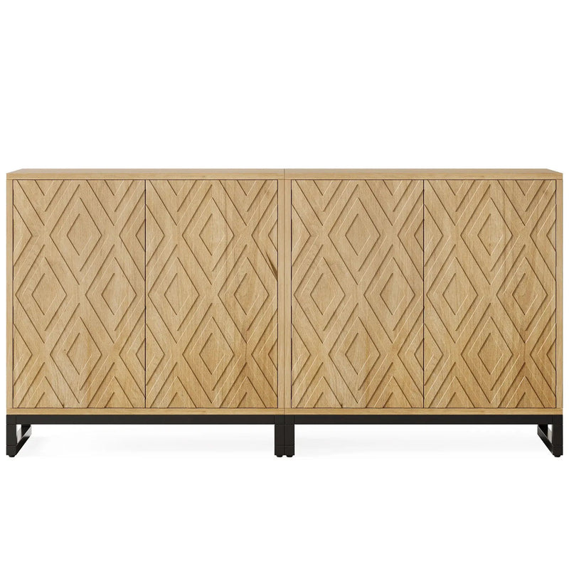 Sideboard Buffet Cabinet With 4 Doors & Shelves, Credenza Table For Dining Room - Warm Brown by HouseOfZazla