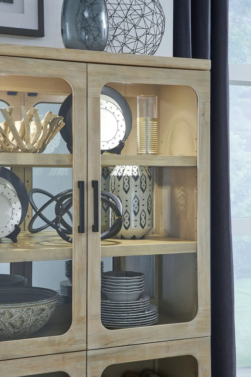 Somerset - Buffet Curio - Butternut and Omari Natural by Unique Piece Furniture