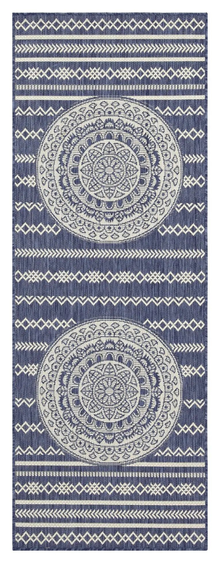 Sunshine - 5'3" X 7'3" Indoor, Outdoor Area Rug - Blue - Polypropylene by Unique Piece Furniture