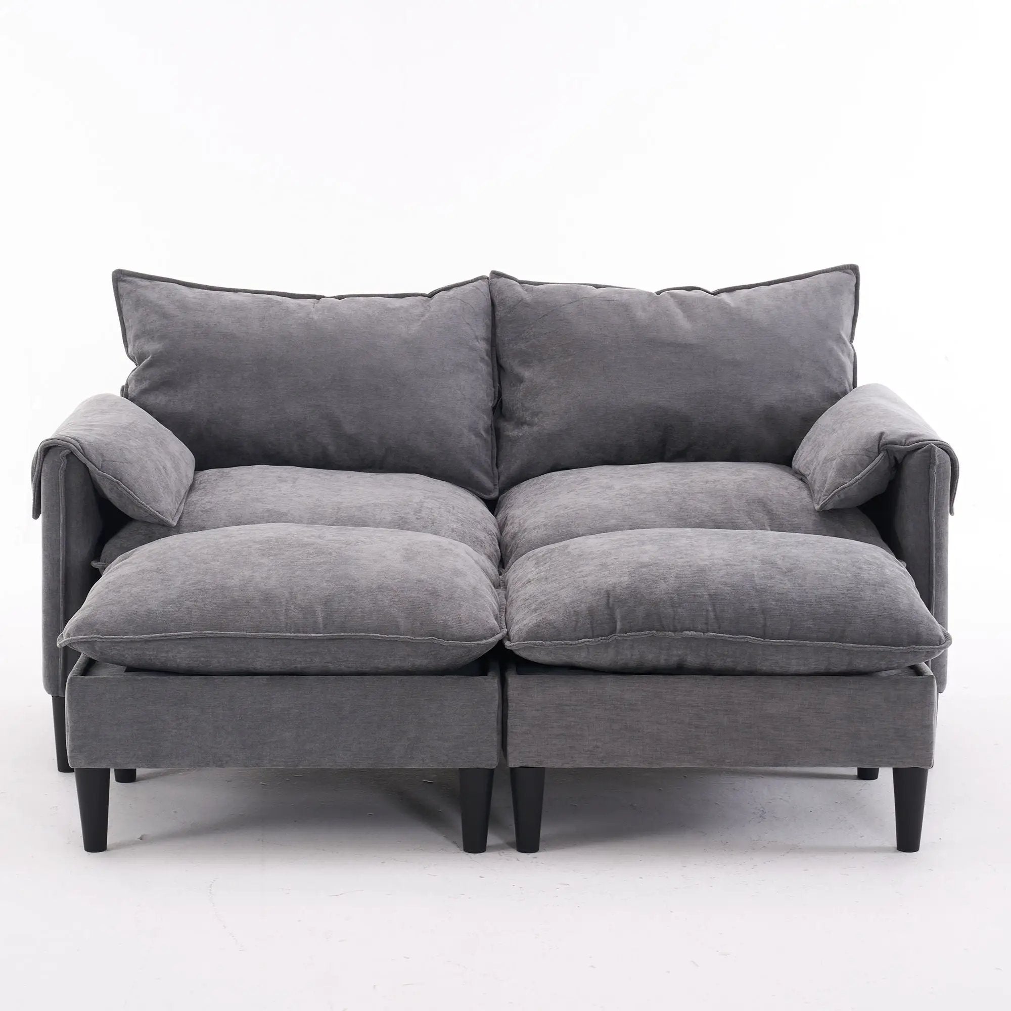 Convertible Combination Sofa With Footstools With Storage by HouseOfZazla