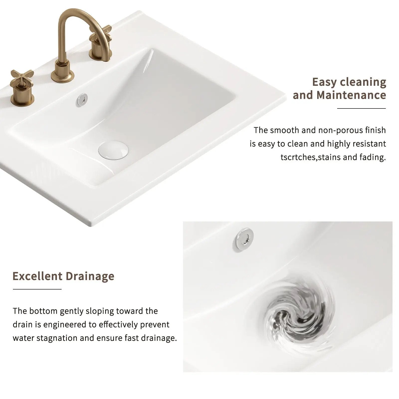 Vessel Sink With 3 Holes, Oval Design For Bathroom - Milk White by HouseOfZazla