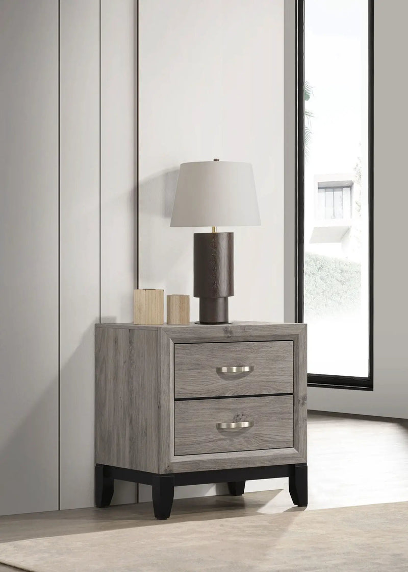Valen 2-drawer Nightstand Bedside Table Light Taupe by Unique Piece Furniture