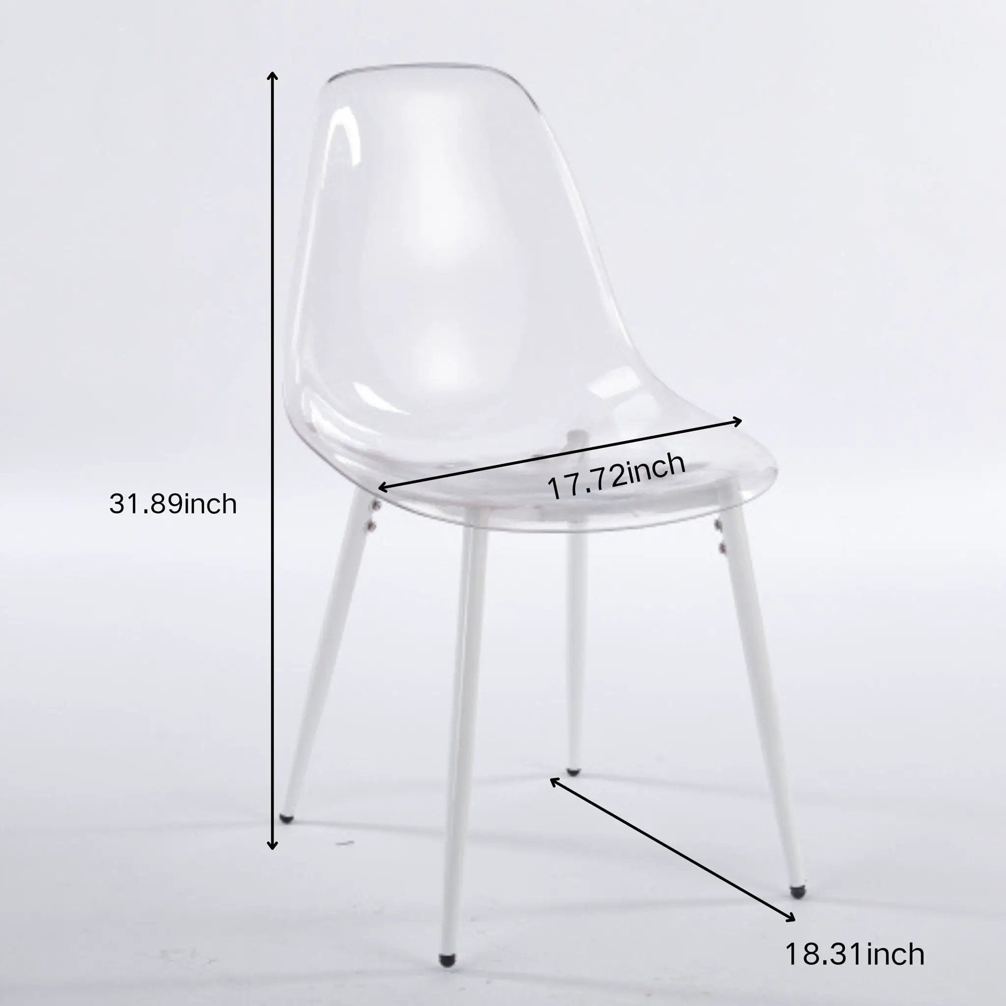 Transparent Dining Chair (Set of 4) - Matte White by Unique Piece Furniture