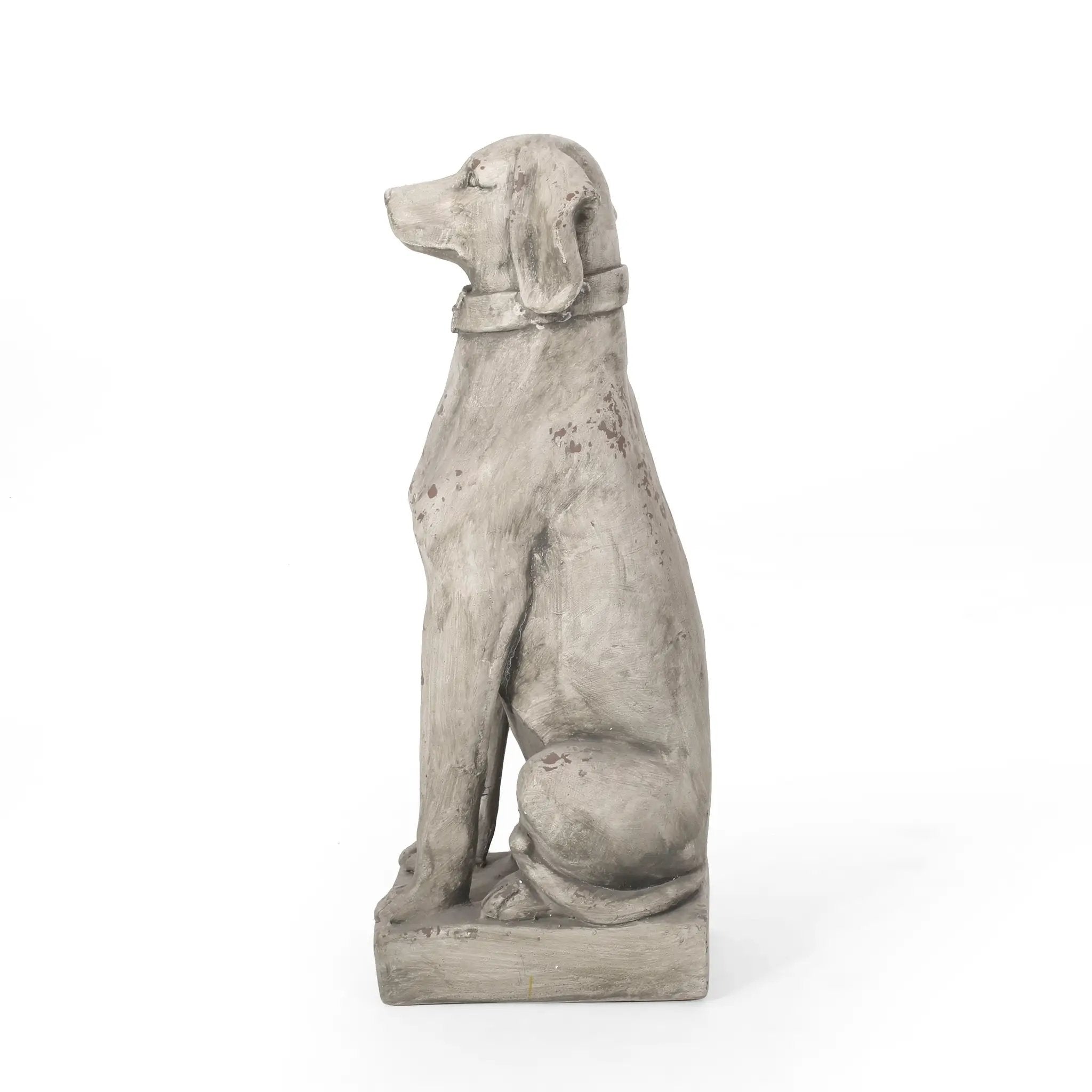 MGO Outdoor Dog Statue, Antique White by HouseOfZazla