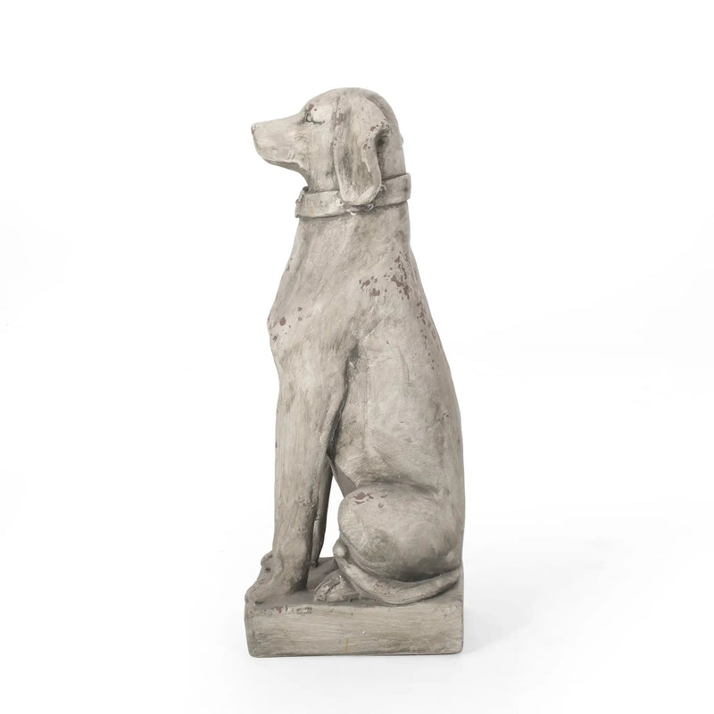 MGO Outdoor Dog Statue, Antique White by HouseOfZazla