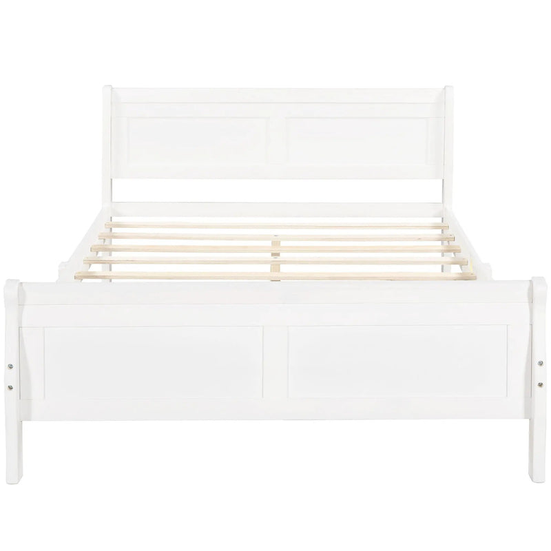 Platform Bed Frame Mattress Foundation Sleigh Bed With Headboard / Footboard / Wood Slat Suppor by HouseOfZazla