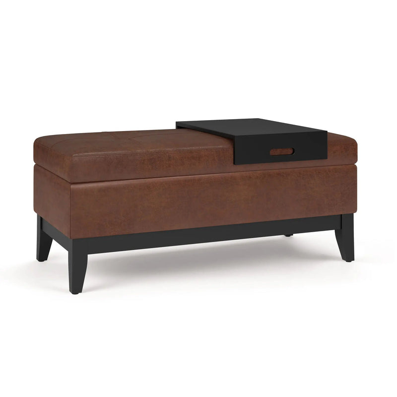 Oregon - Contemporary Storage Ottoman Bench With Tray by Unique Piece Furniture