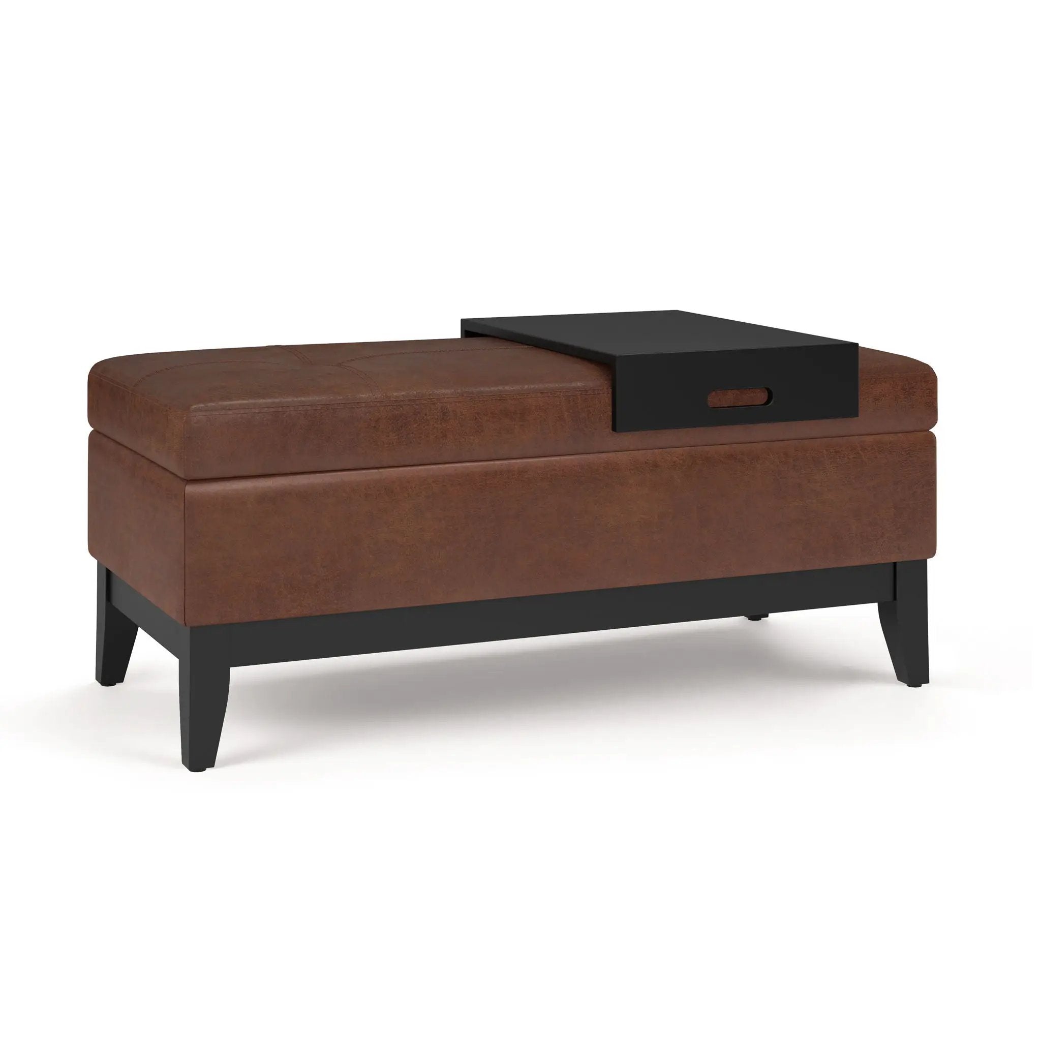 Oregon - Contemporary Storage Ottoman Bench With Tray by Unique Piece Furniture