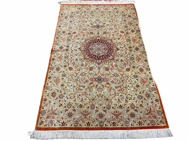 3' X 5' Vintage Fine Handmade Turkish Oriental Silk Rug 900 KPSI Wow by Jewel Rugs