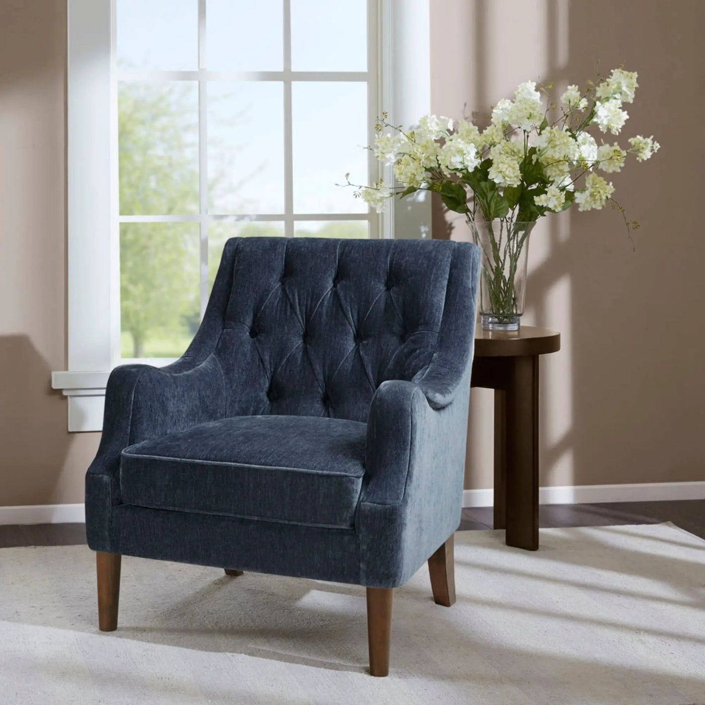 Button Tufted Accent Chair Vintage Style by Unique Piece Furniture