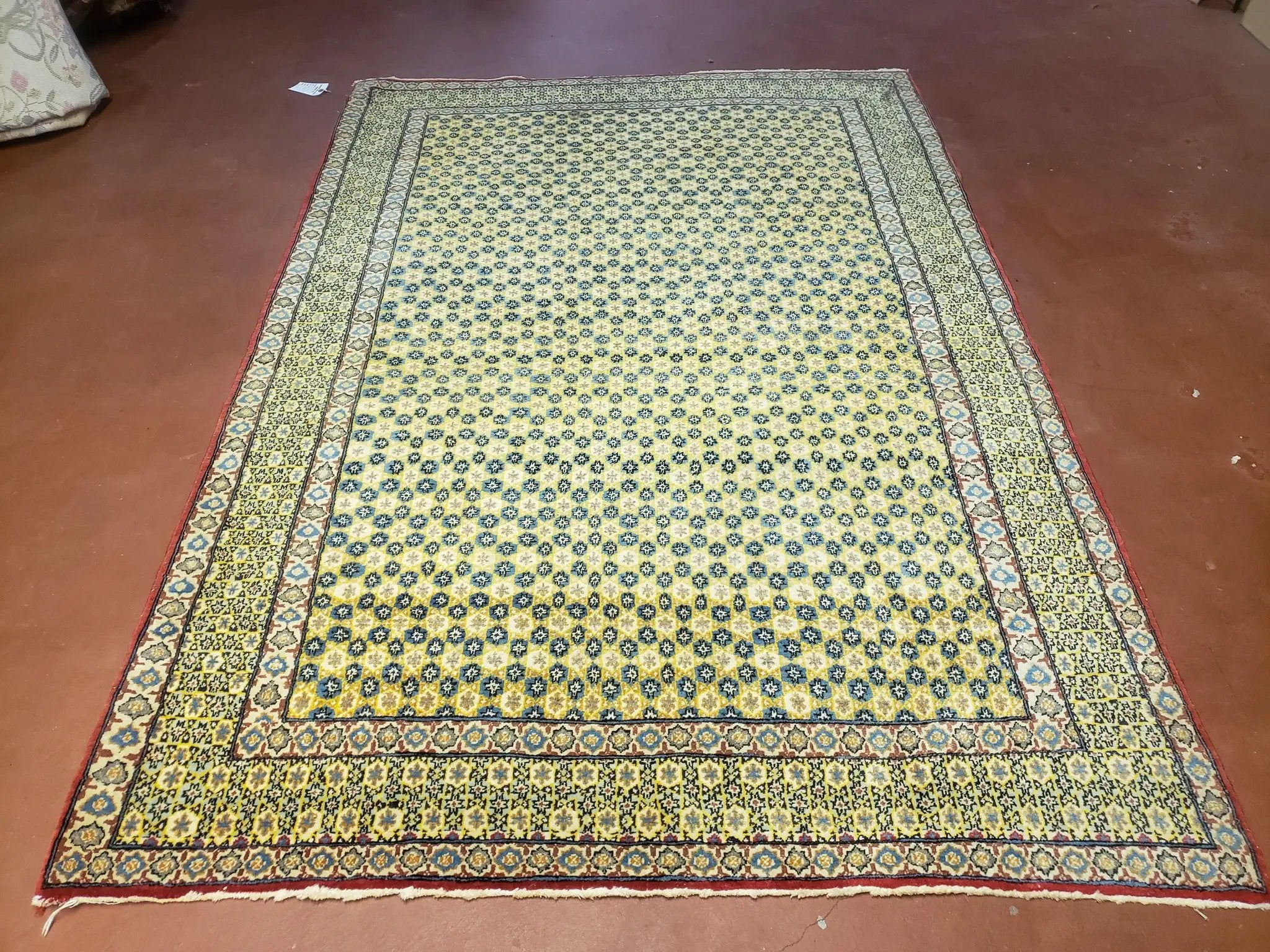 5x7 Authentic Handmade Rug Star Of David Wool Rug Green Rug Gold Rug 4x6 Rug by Jewel Rugs