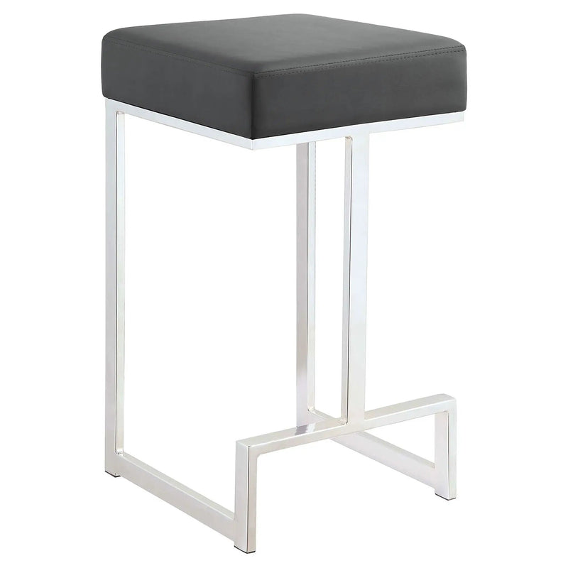 Gervase Square Counter Height Stool Grey and Chrome by Unique Piece Furniture