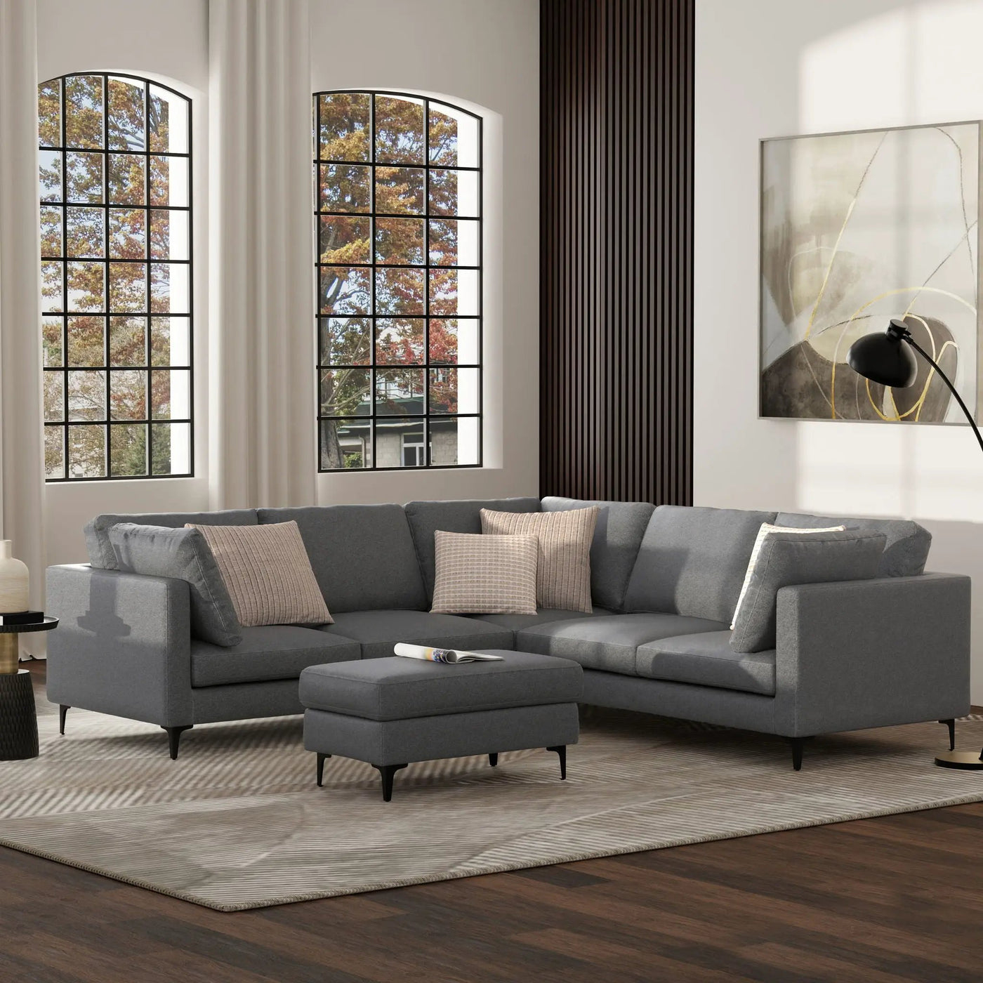 Ava - Mid Century Corner Sectional Sofa Handcrafted by Unique Piece Furniture