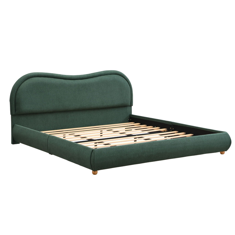 Upholstered Platform Bed Frame With Curved Headboard by HouseOfZazla