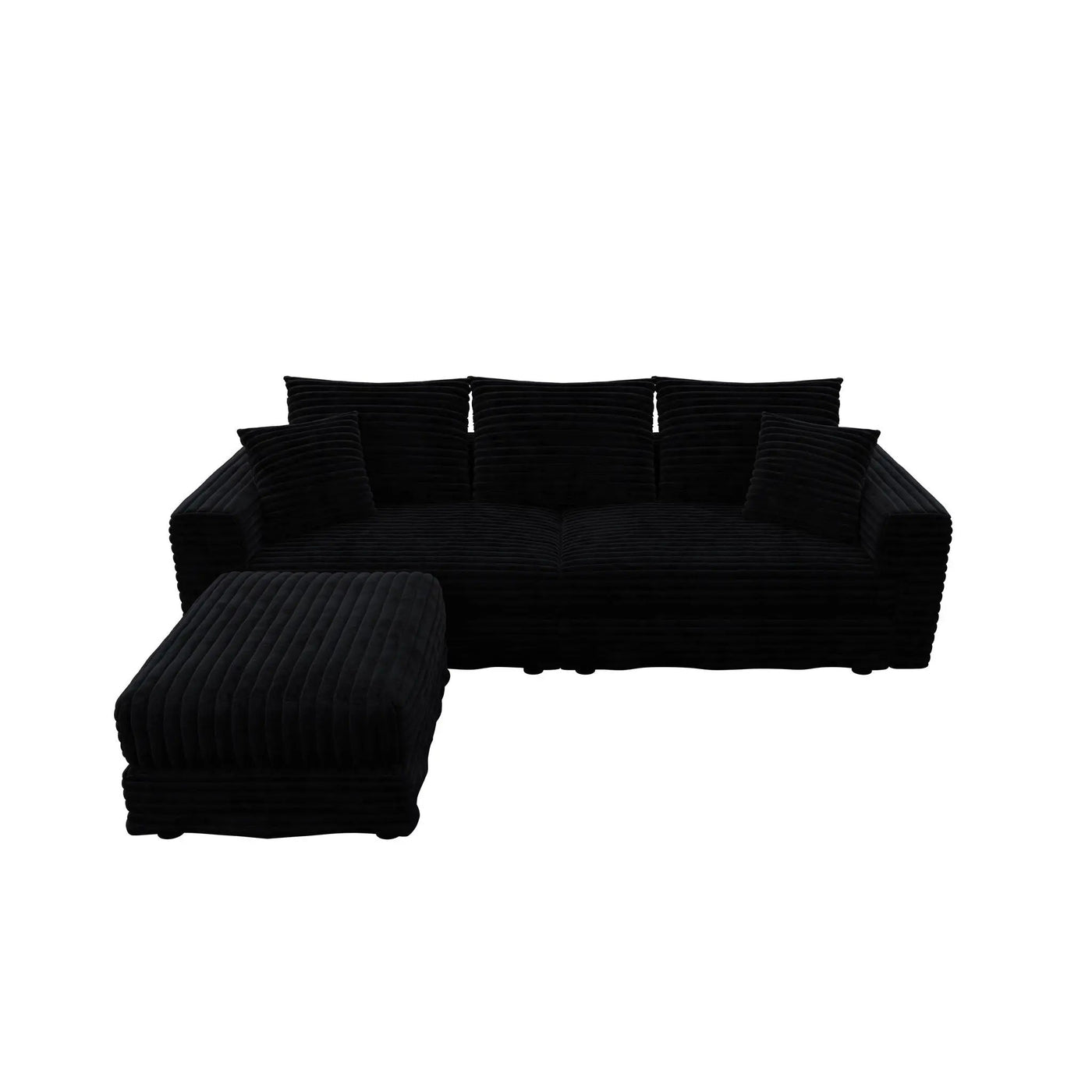 Deep Seat Convertible Sofa With Soft Pillows And Ottomans by HouseOfZazla