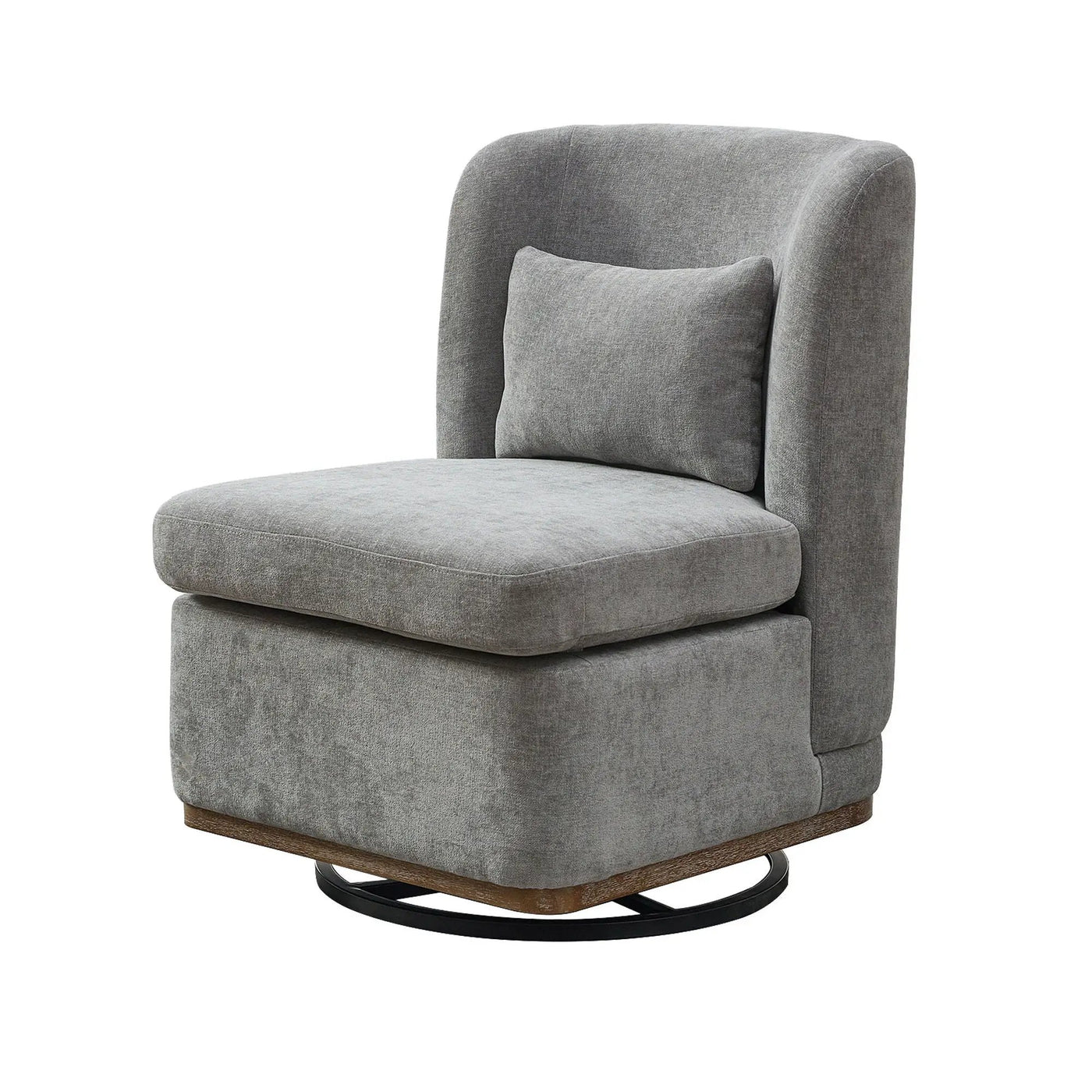 Wide Modern Cushioned Armless Metal Base 360° Swivel Chair With Pillow by HouseOfZazla
