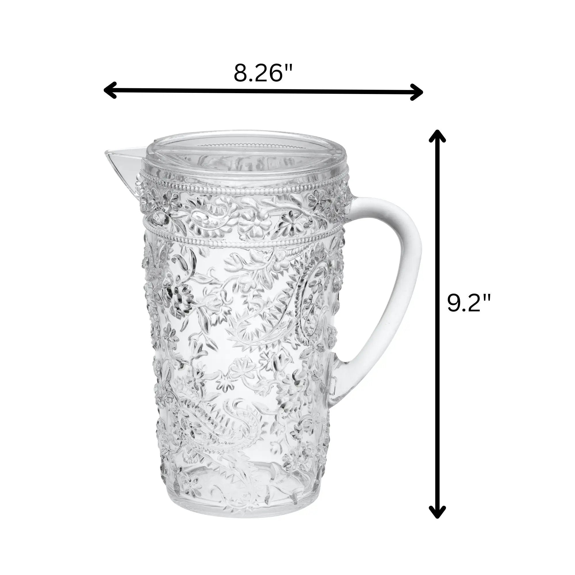 Paisley Unbreakable Plastic Water Pitcher With Lid And Spout by HouseOfZazla
