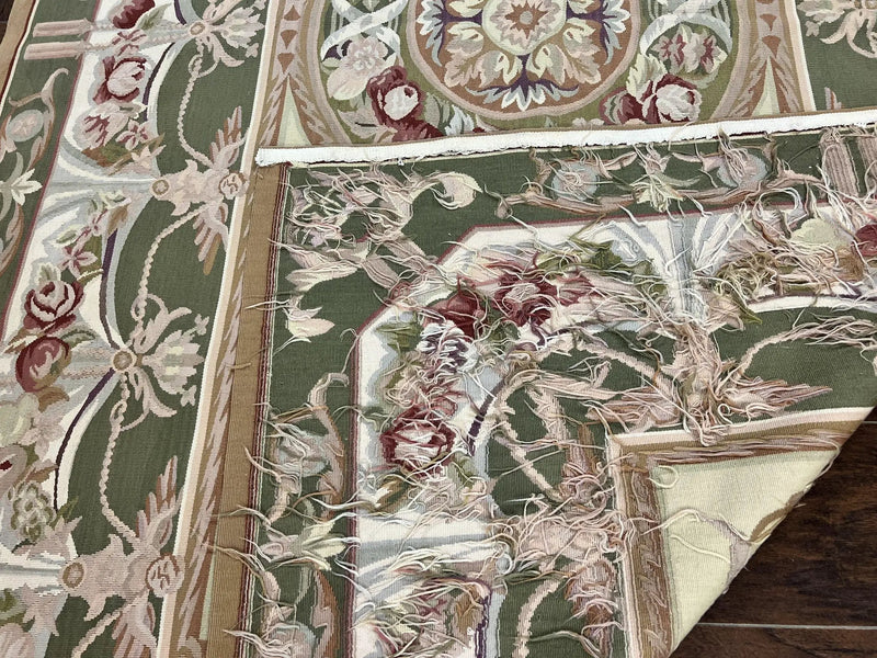 Aubusson Rug 5x8, Wool Handmade Vintage Carpet, Angel Motifs, Flatweave Rug 5 x 8, Medium Sized, European Design by Jewel Rugs