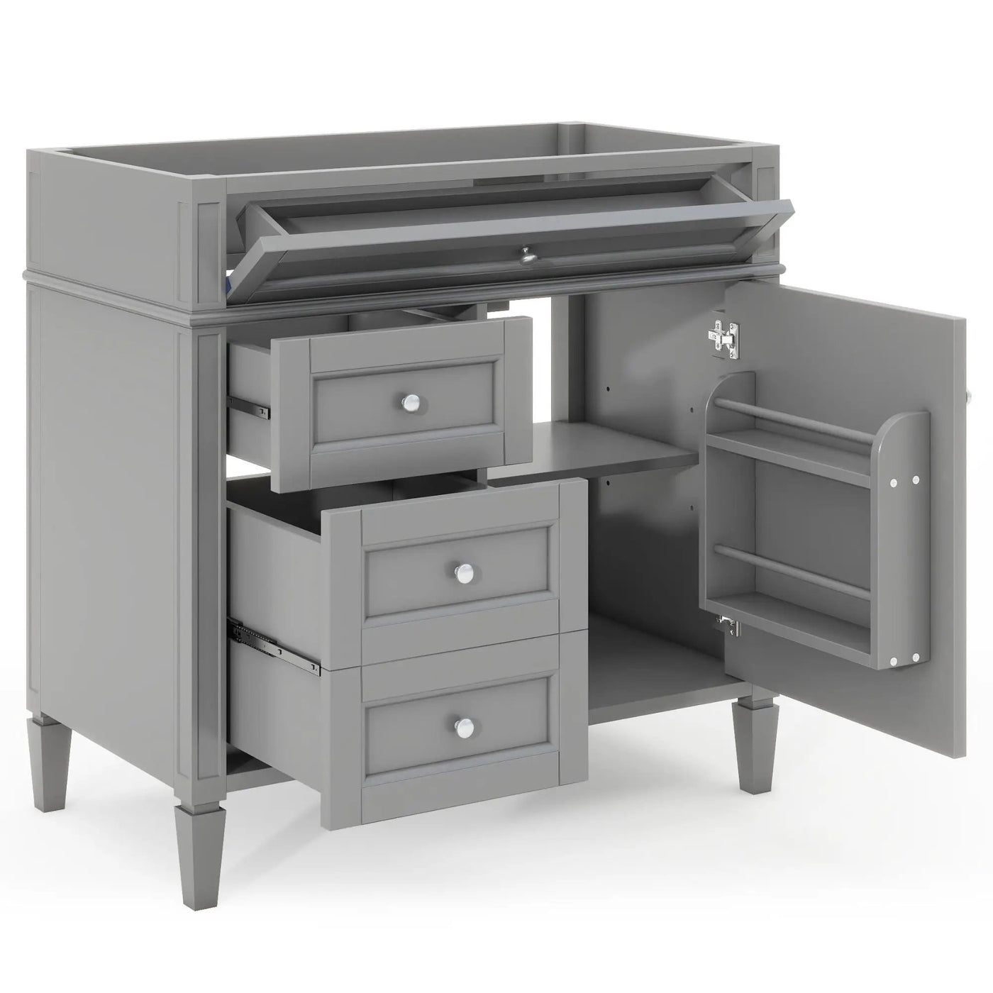 Bathroom Vanity With 2 Drawers and Tip-Out Storage Cabinet by HouseOfZazla