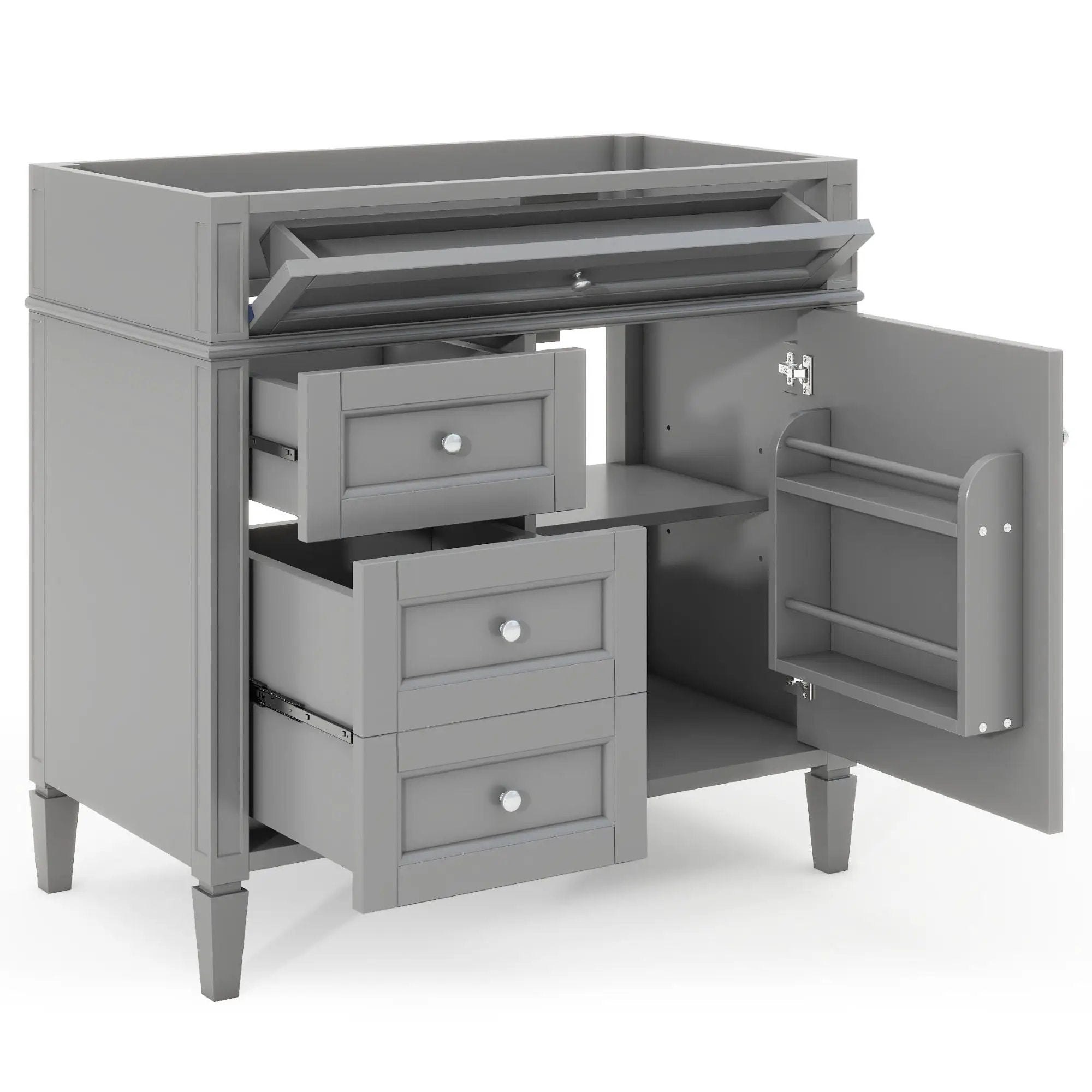 Bathroom Vanity With 2 Drawers and Tip-Out Storage Cabinet by HouseOfZazla