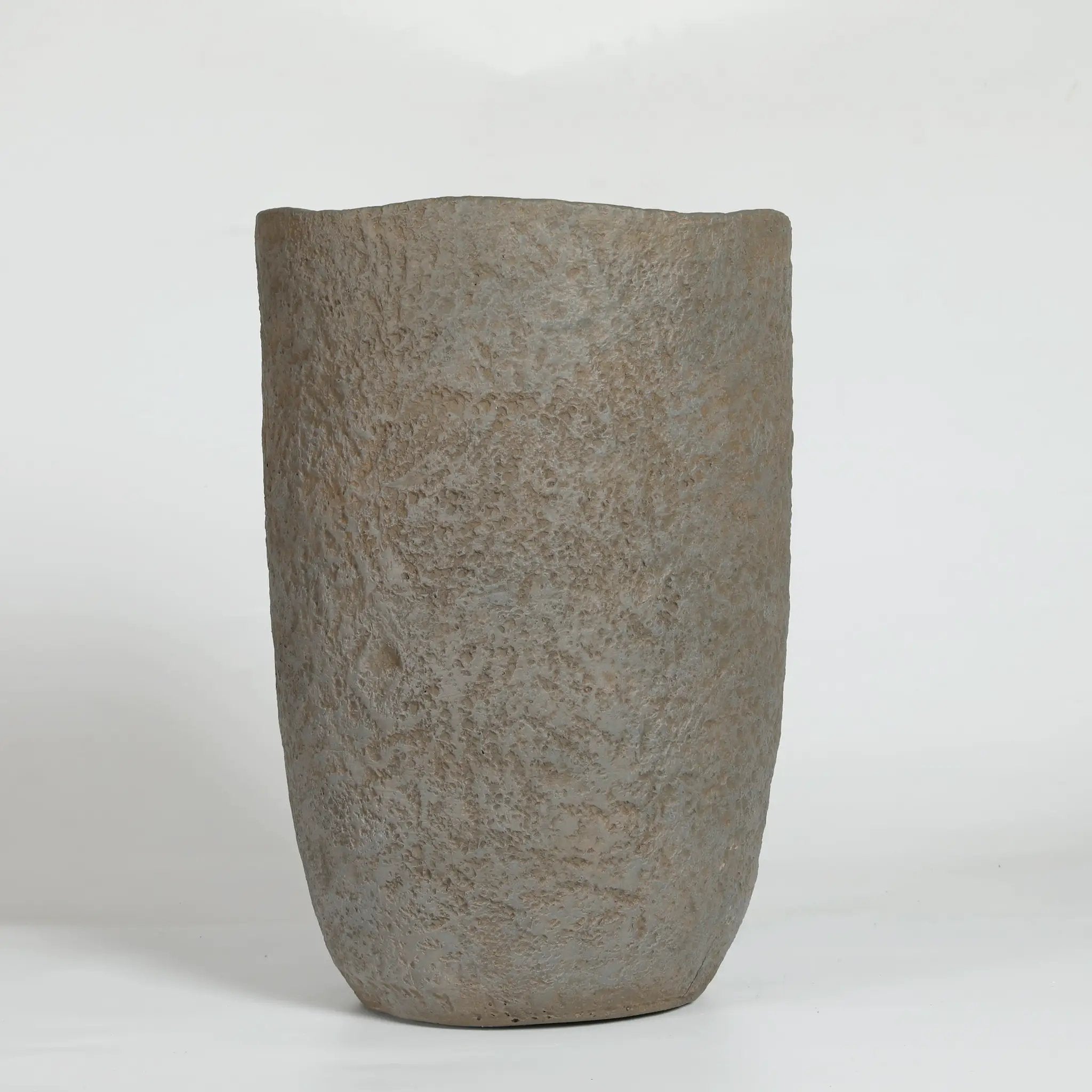 Round Concrete Planter Set of 2, Large Indoor & Outdoor Planter Pots by HouseOfZazla